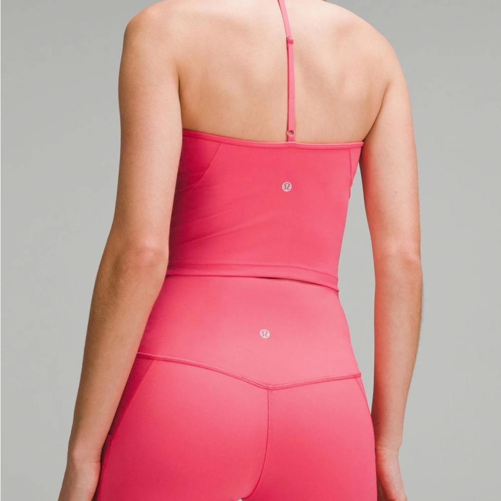 Lululemon High Neck Align Tank with License to Train Shorts in Glaze Pink - Picture 2 of 4